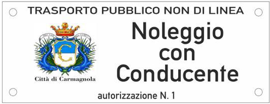 Licenza per noleggio auto con conducente su Carmagnola